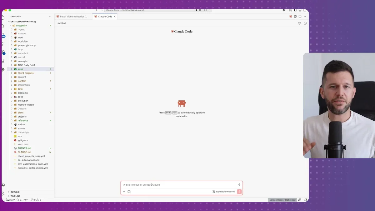 VS Code with Cloud Code extension open, showing the file explorer with a project structure including multiple folders and configuration files, demonstrating the Cloud Code setup environment